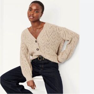 Old Navy NWOT V-Neck Cable Knit Cardigan Size XXL in Tan